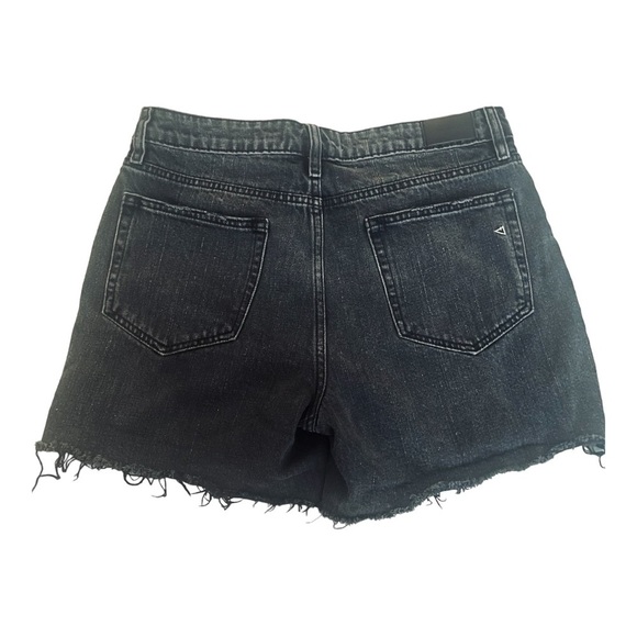 Hidden Button Up Distressed Jean Shorts Size Large - Picture 2 of 3